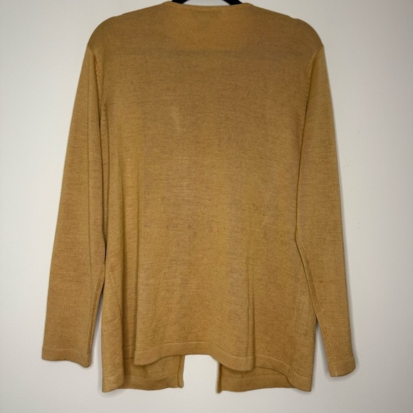 ANNA AND FRANK VTG Stars Embroidered 100% Silk Knit Buttercup Yellow Cardigan - Picture 5 of 5